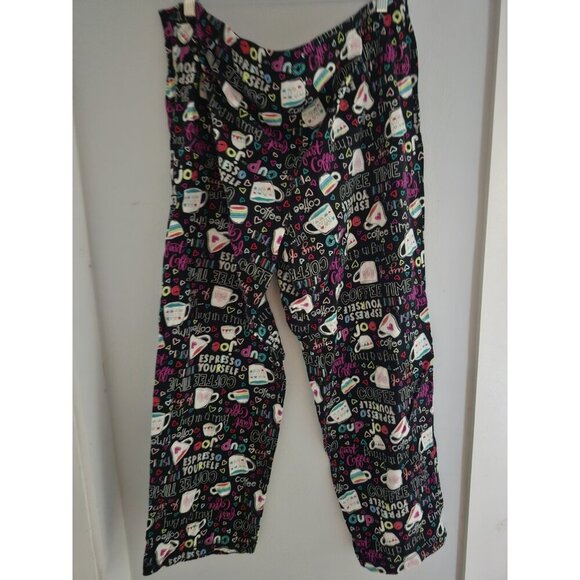 Women Coffee Graphic Lounge Pajama Pant-Pull On -No Drawstring Size 2x (18w-20w) - Picture 4 of 7